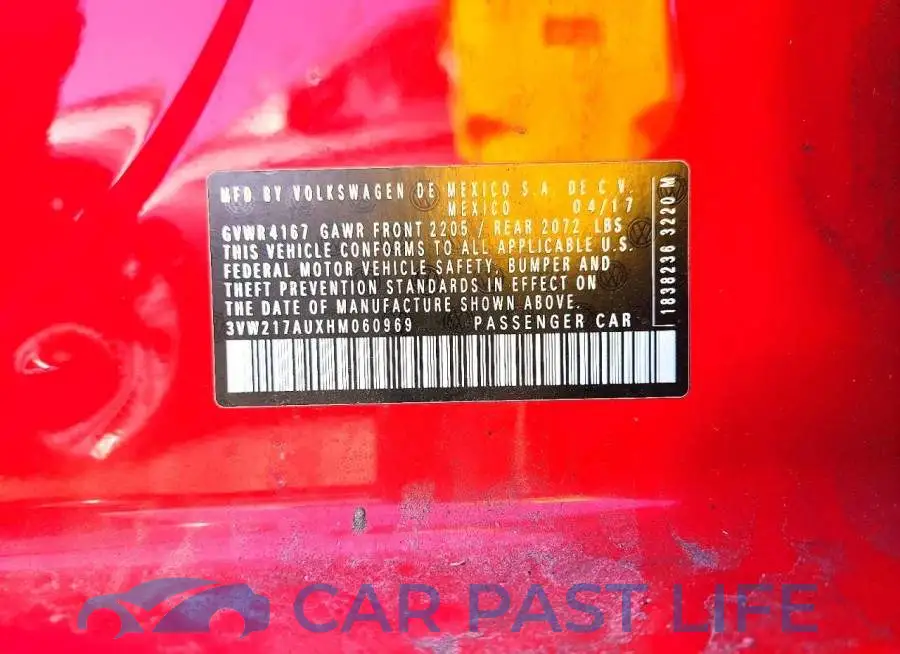 3VW217AUXHM060969# 12