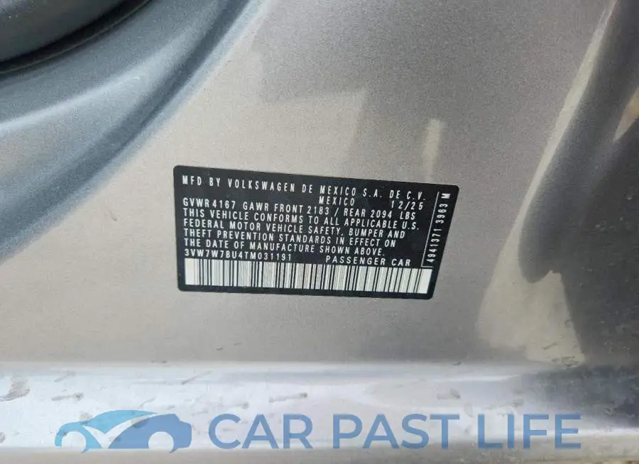 3VW7W7BU4TM031191# 12