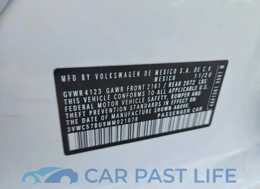 3VWC57BU9MM021078# 12