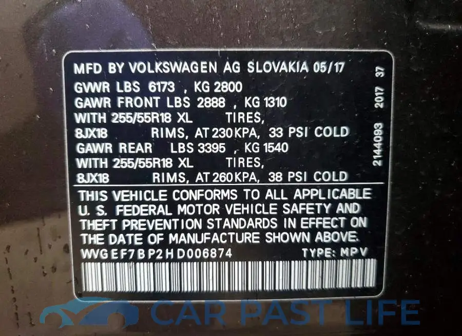 WVGEF7BP2HD006874# 12