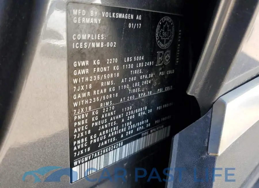 WVGMV7AX2HK024268# 14