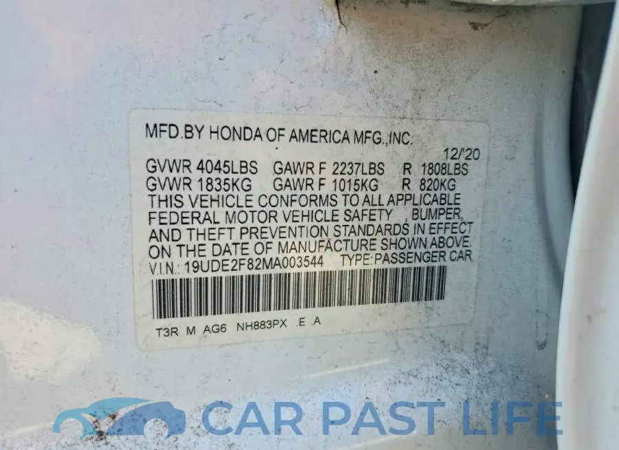 19UDE2F82MA003544# 12