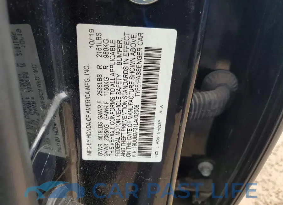19UUB2F31LA002056# 12