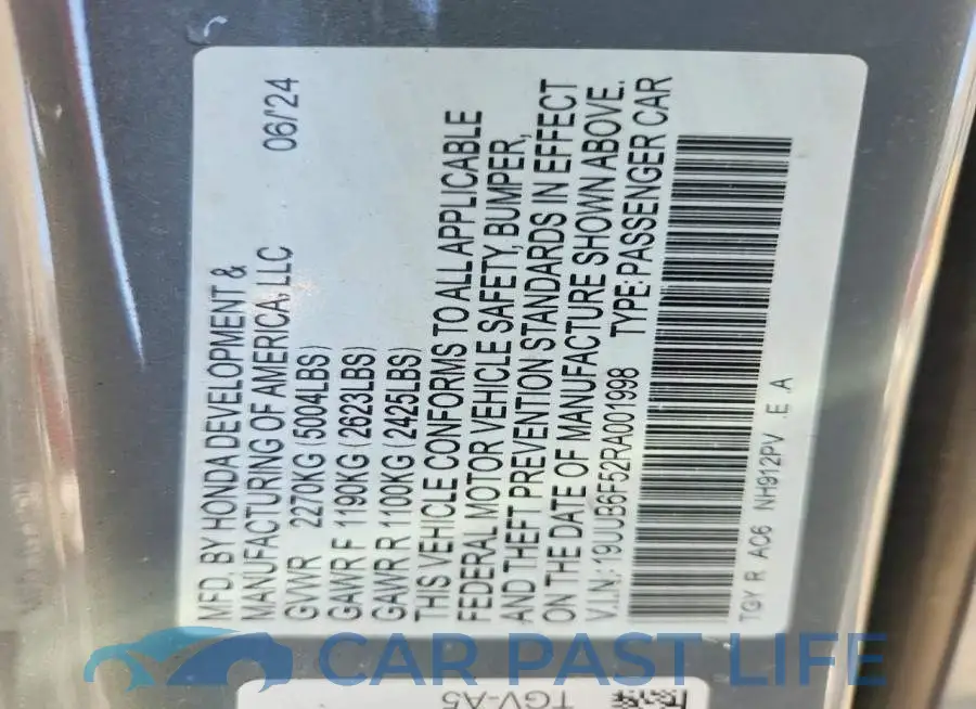 19UUB6F52RA001998# 12
