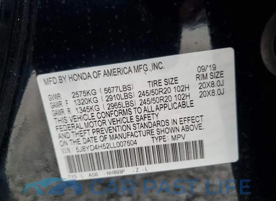 5J8YD4H52LL007504# 13