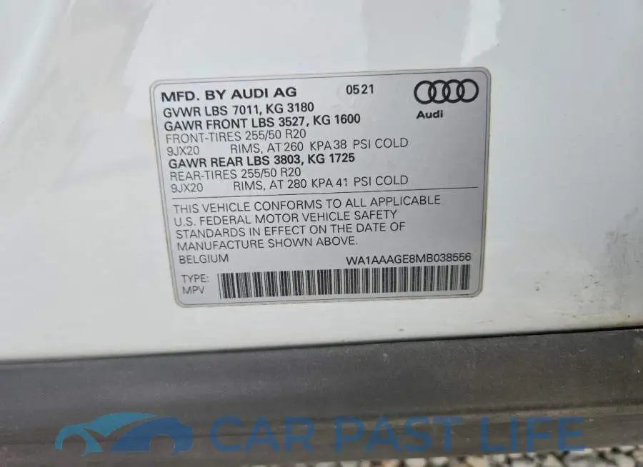 WA1AAAGE8MB038556# 14