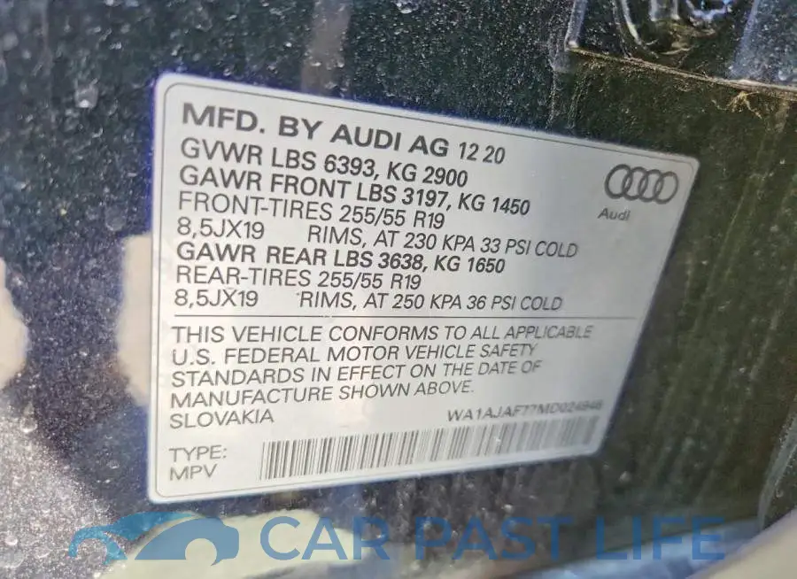 WA1AJAF77MD024946# 13