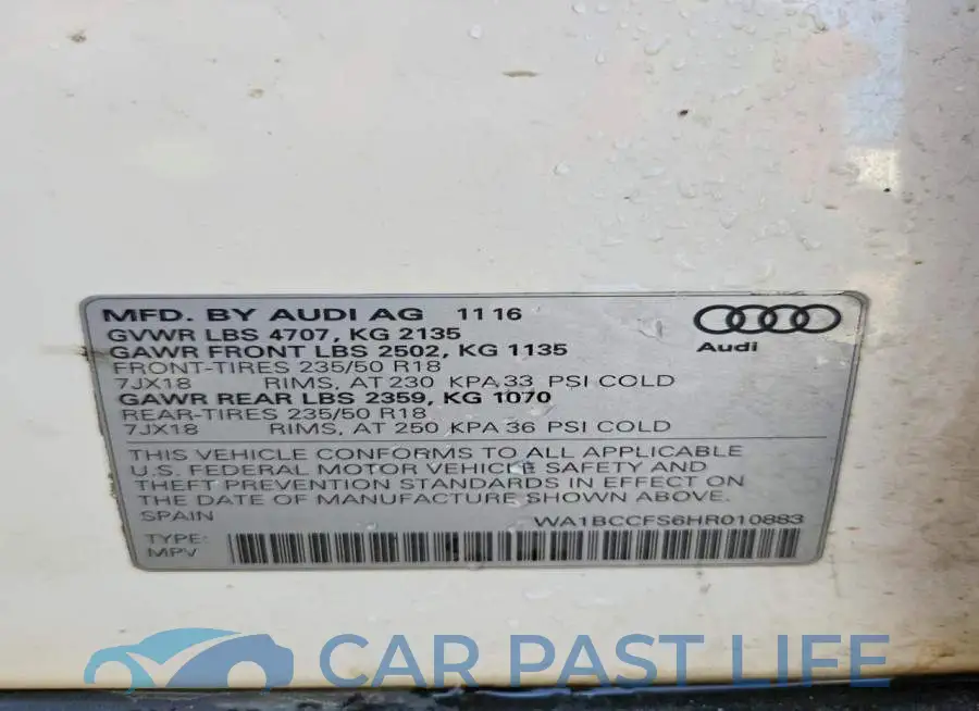 WA1BCCFS6HR010883# 12