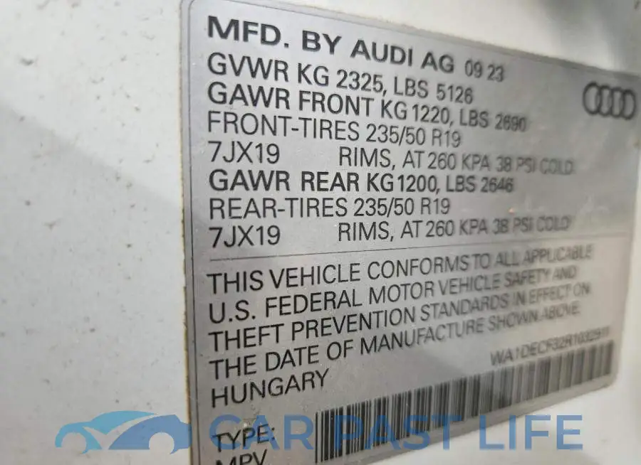 WA1DECF32R1032911# 13