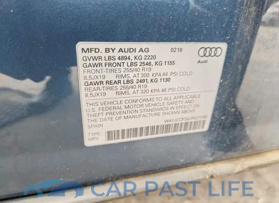 WA1JCCFS3JR027206# 13
