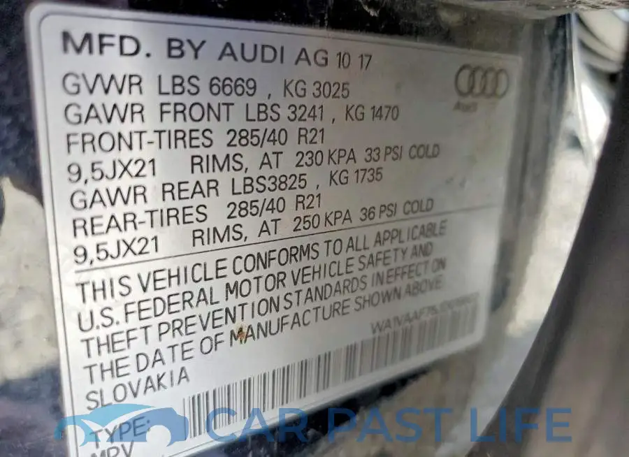 WA1VAAF75JD019502# 13