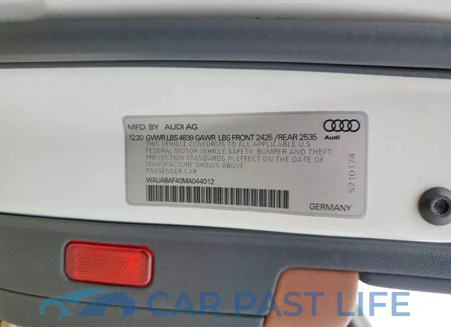 WAUABAF40MA044012# 12