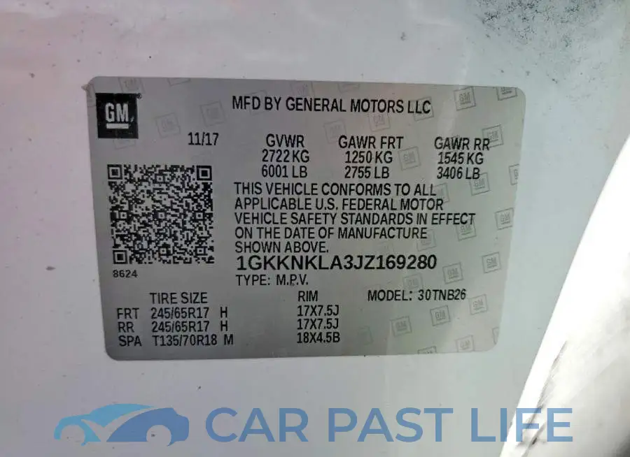 1GKKNKLA3JZ169280# 12