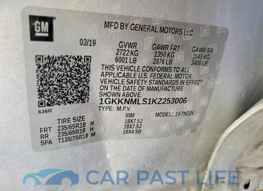 1GKKNMLS1KZ253006# 12