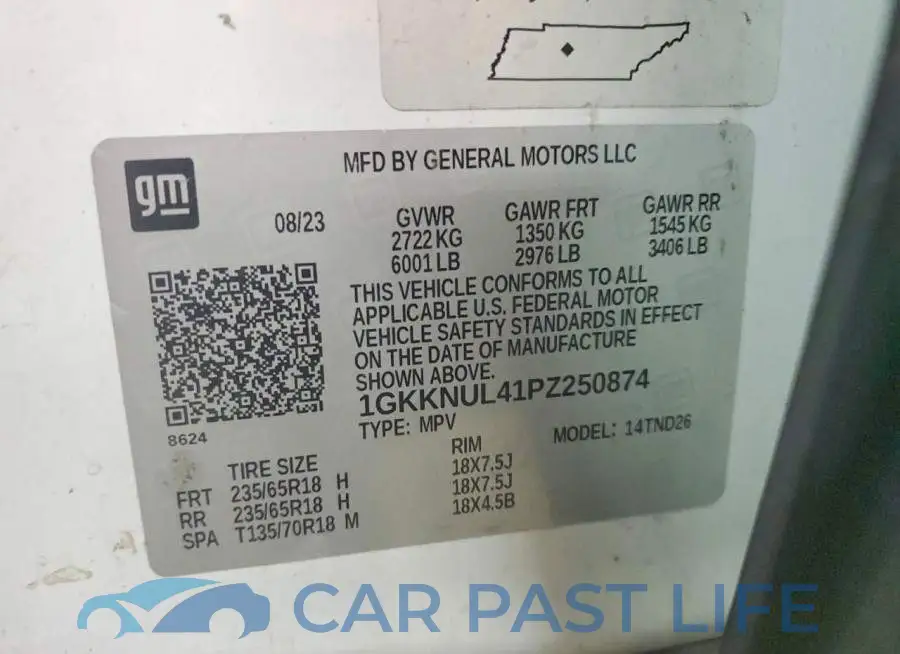 1GKKNUL41PZ250874# 13