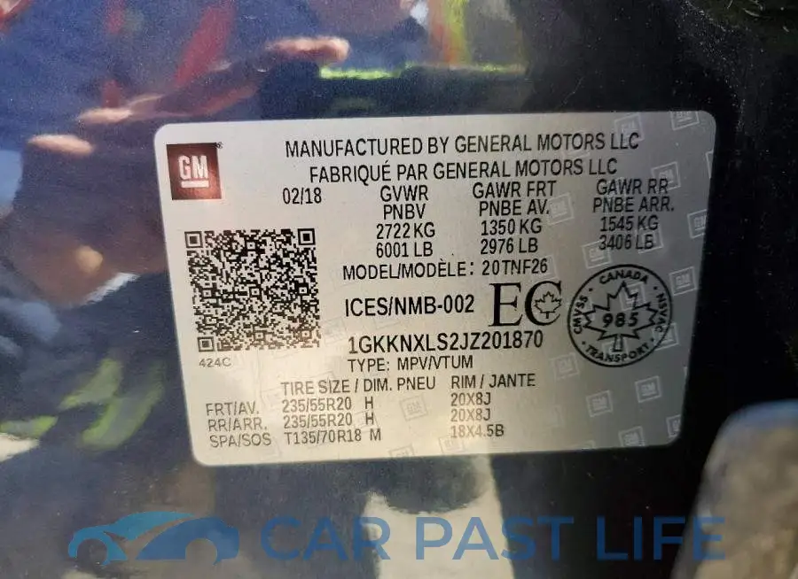 1GKKNXLS2JZ201870# 14