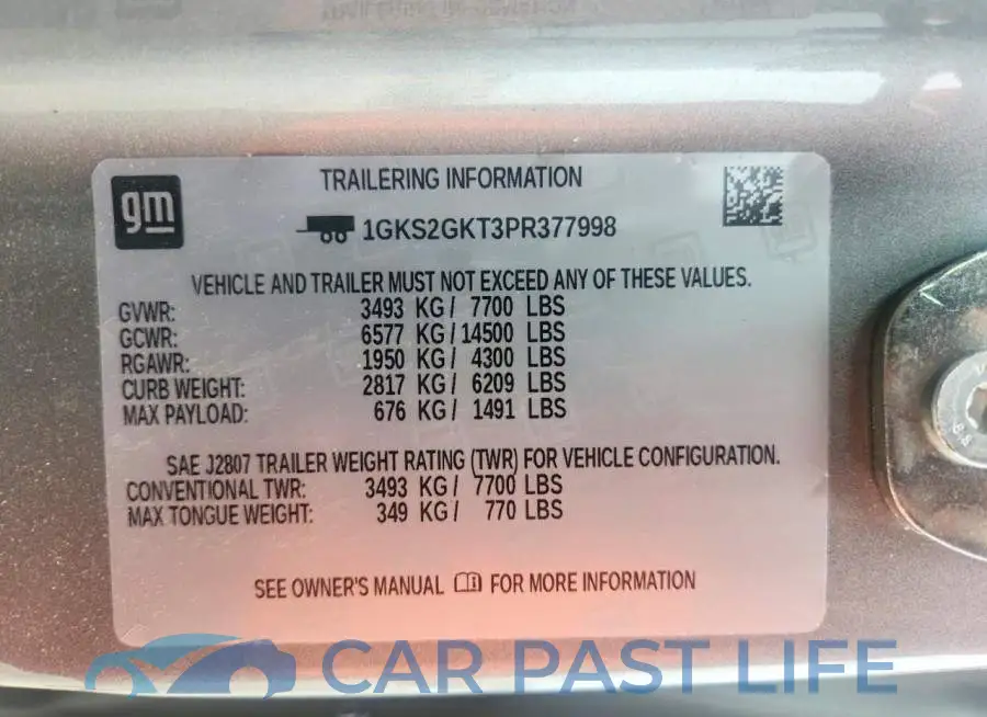 1GKS2GKT3PR377998# 14