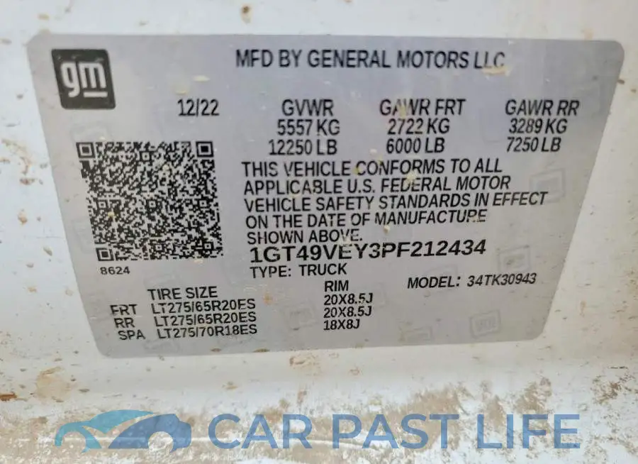 1GT49VEY3PF212434# 12