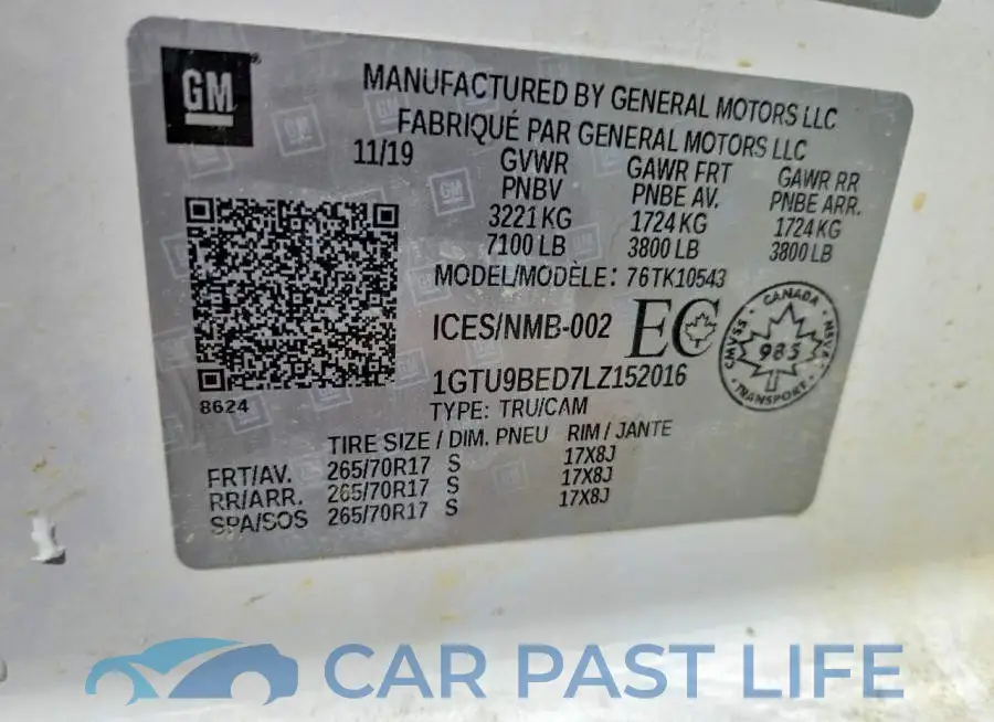 1GTU9BED7LZ152016# 13