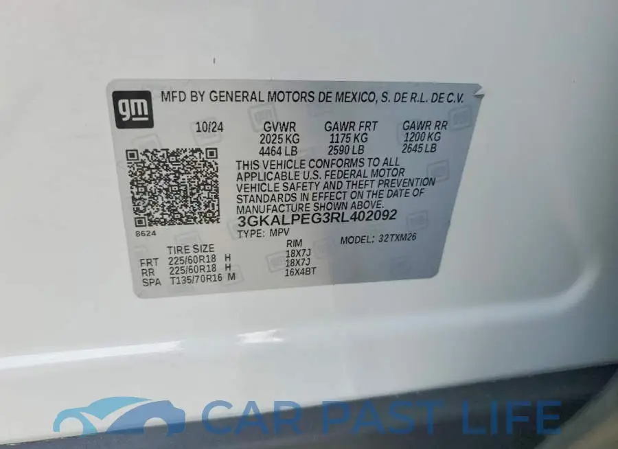 3GKALPEG3RL402092# 12