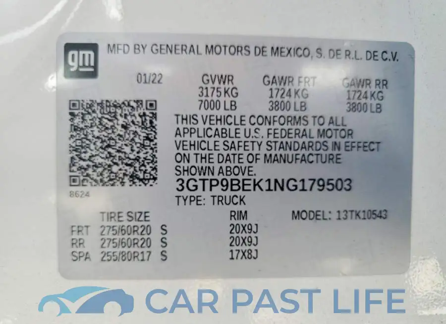 3GTP9BEK1NG179503# 12