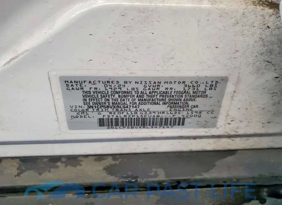 3N1CP5BVXRL547147# 12