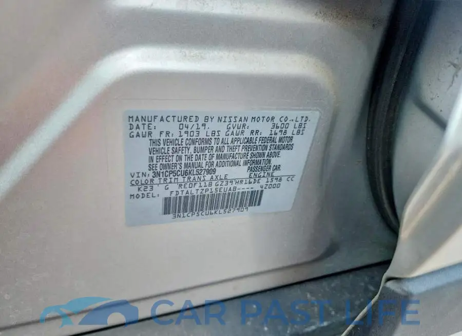 3N1CP5CU6KL527909# 14