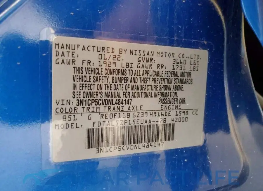 3N1CP5CV0NL484147# 13