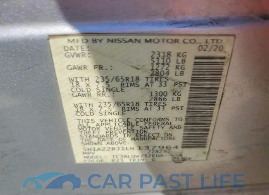 5N1AZ2BJ1LN137964# 14