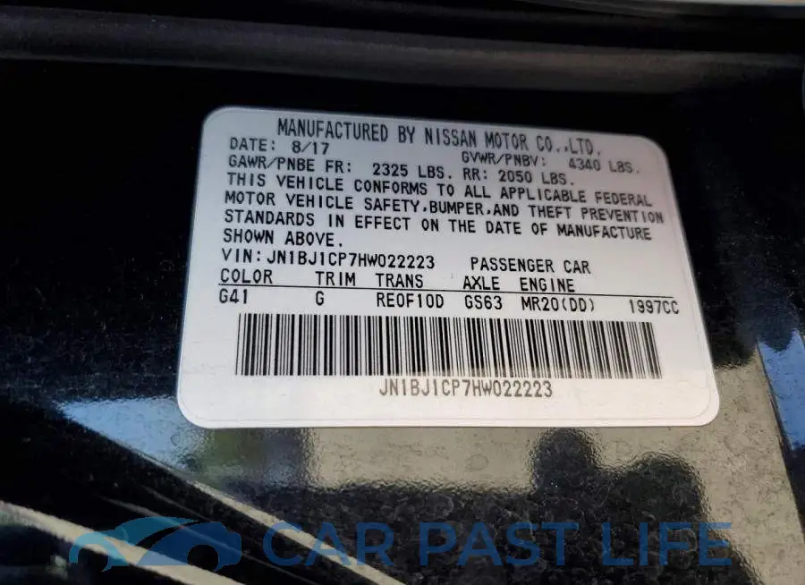 JN1BJ1CP7HW022223# 13