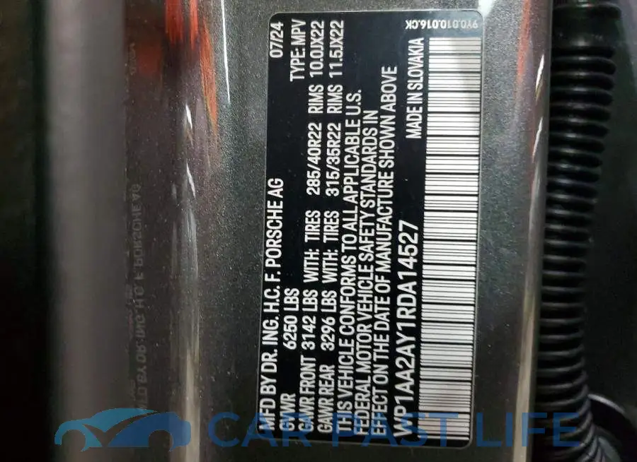 WP1AA2AY1RDA14527# 14