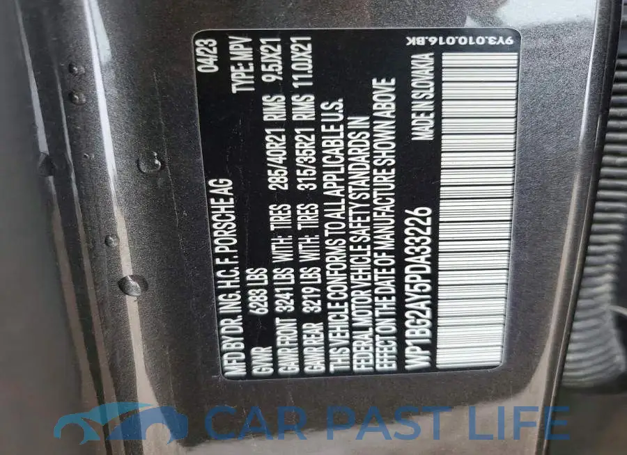 WP1BG2AY5PDA33226# 13