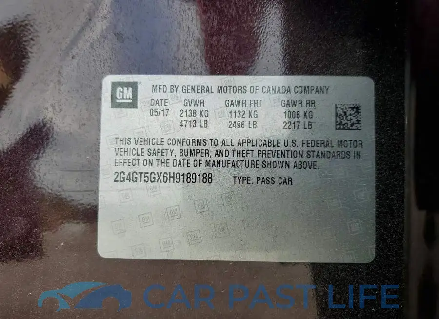 2G4GT5GX6H9189188# 12