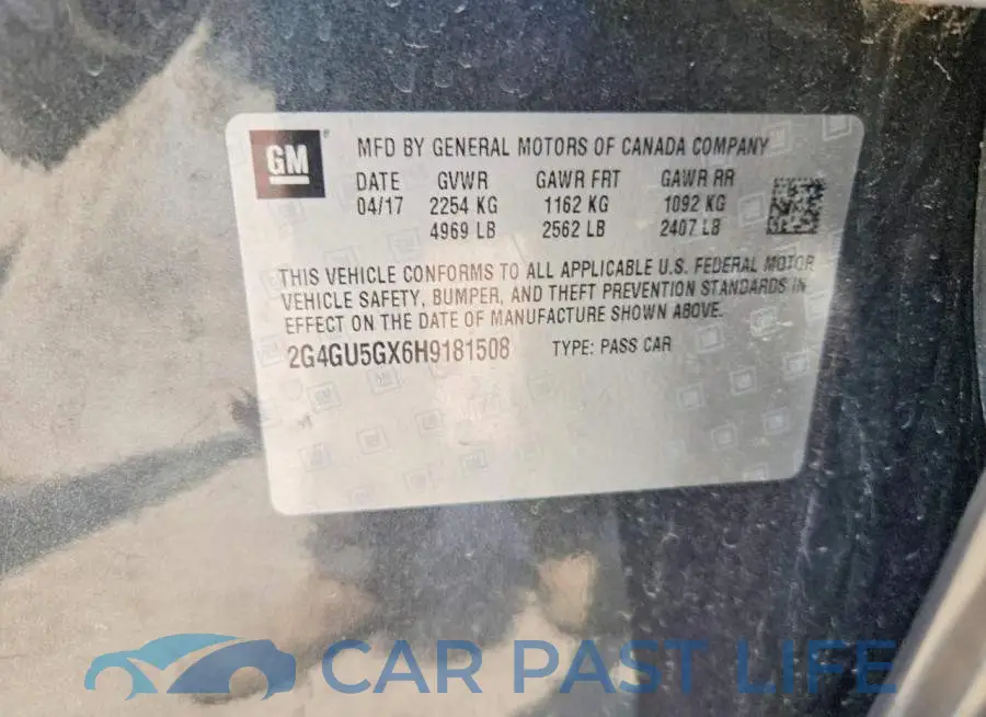 2G4GU5GX6H9181508# 12
