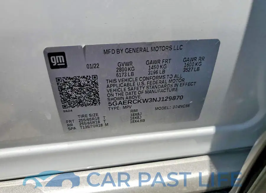 5GAERCKW3NJ129870# 14