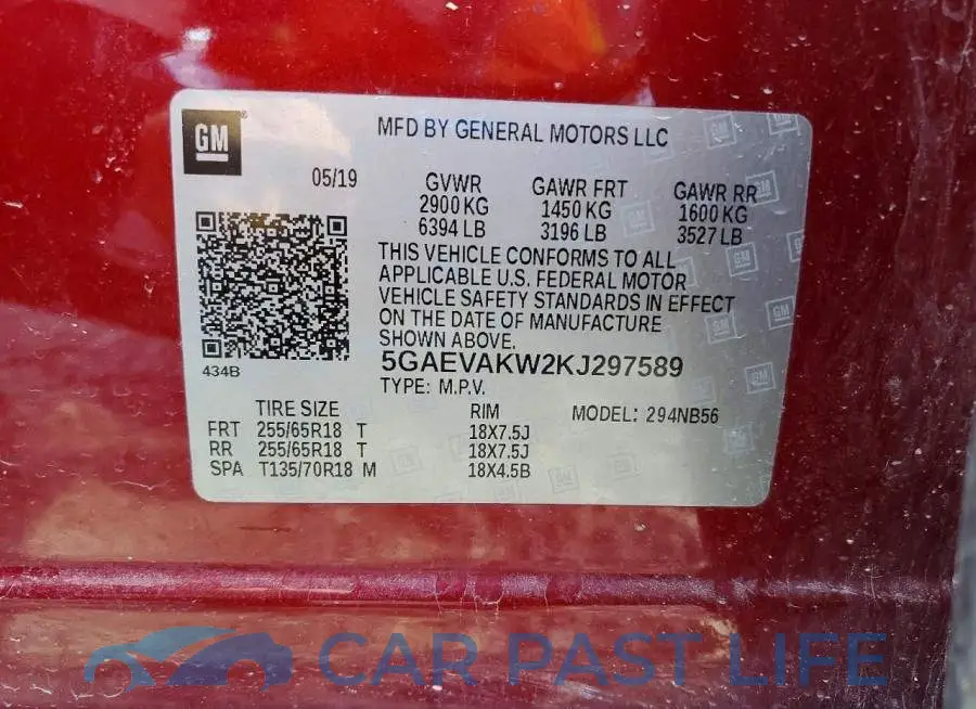 5GAEVAKW2KJ297589# 13