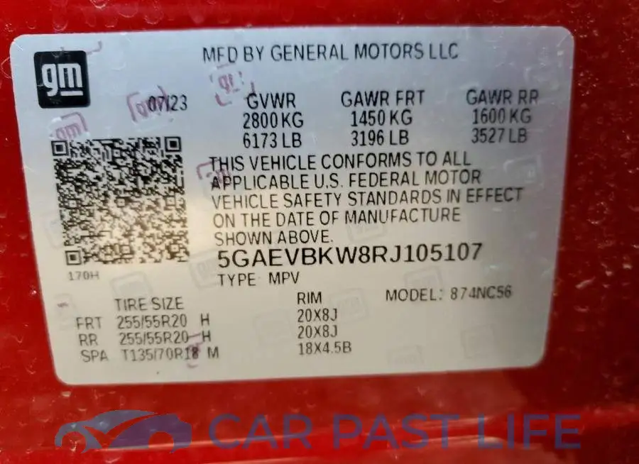 5GAEVBKW8RJ105107# 13