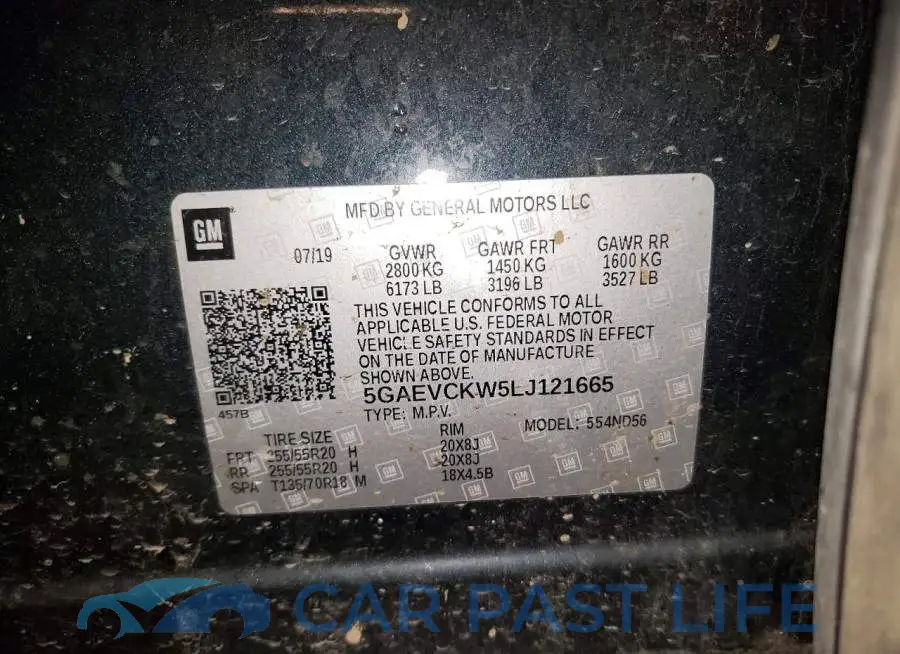 5GAEVCKW5LJ121665# 13