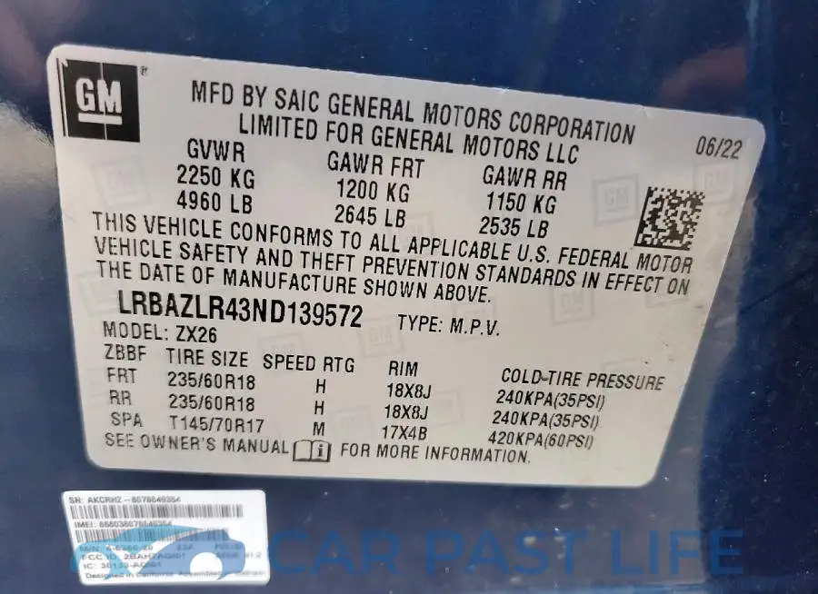 LRBAZLR43ND139572# 12