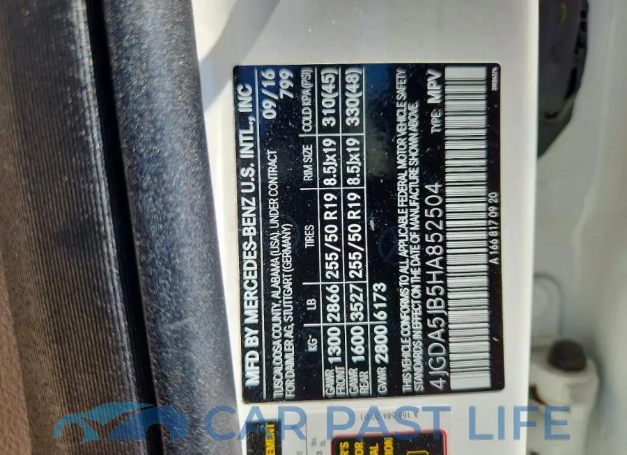 4JGDA5JB5HA852504# 13
