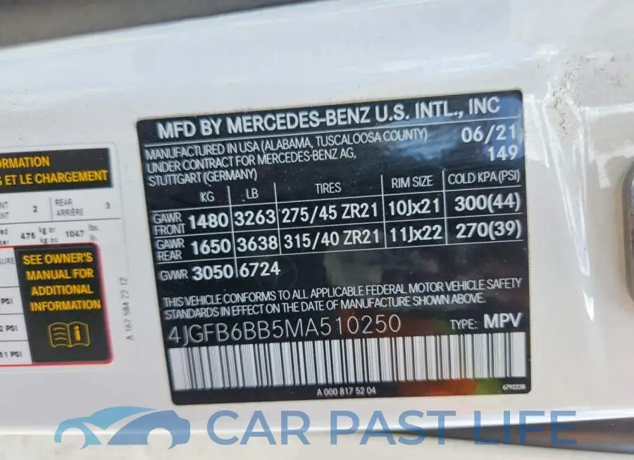 4JGFB6BB5MA510250# 12