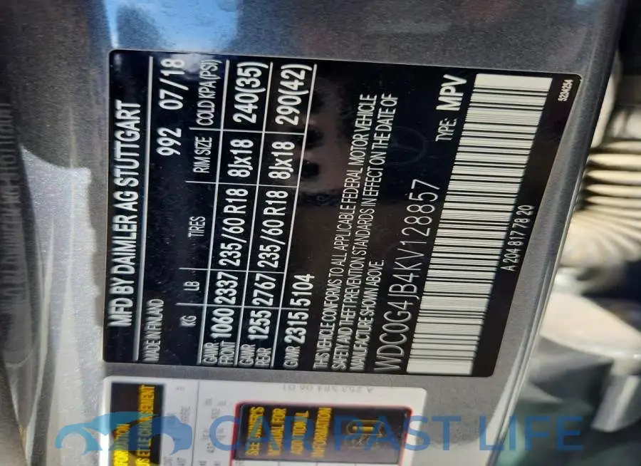 WDC0G4JB4KV128857# 14