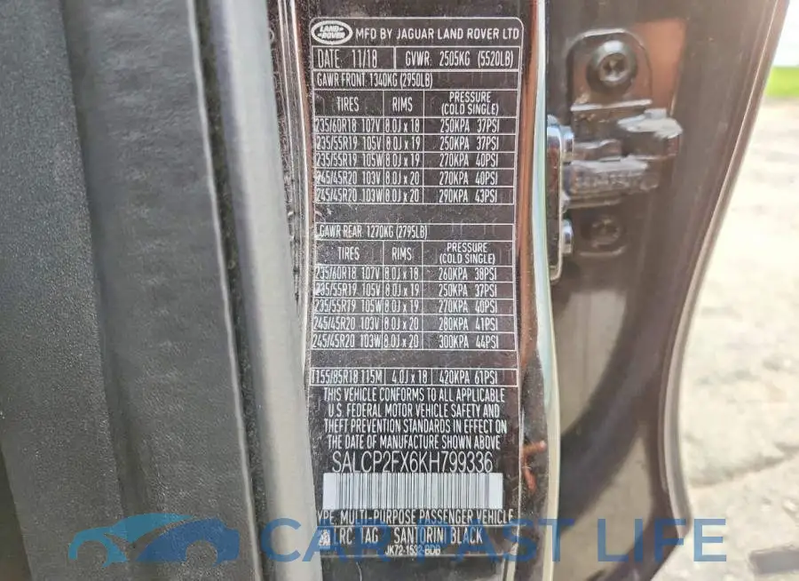 SALCP2FX6KH799336# 12