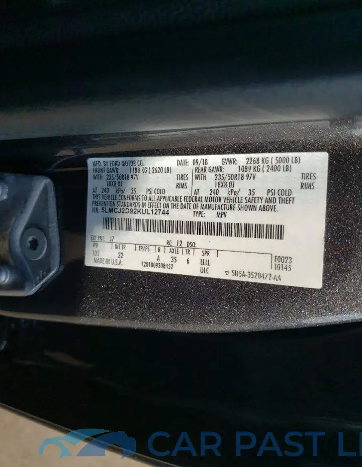 5LMCJ2D92KUL12744# 12