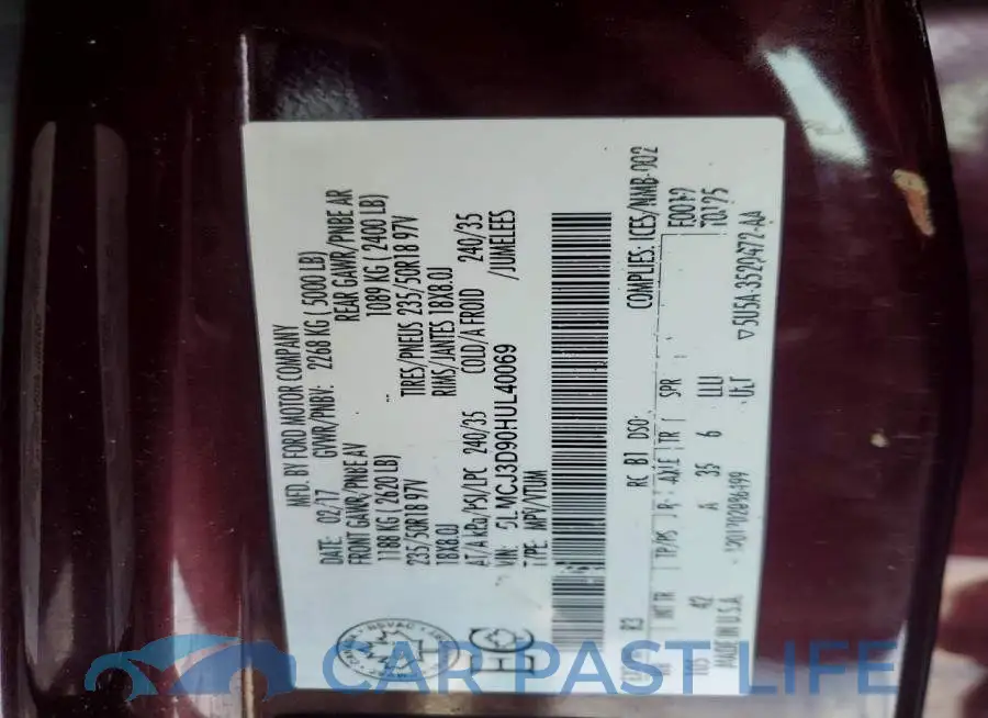 5LMCJ3D90HUL40069# 14