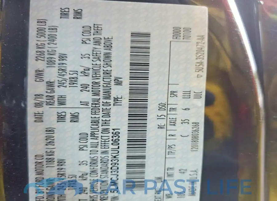 5LMCJ3D93KUL06361# 13