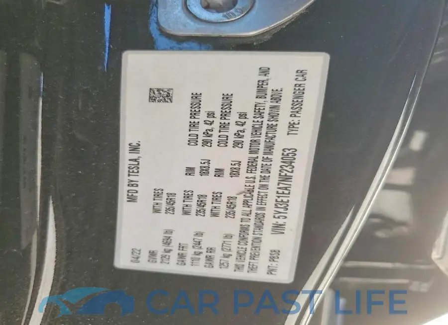 5YJ3E1EA7NF234053# 13