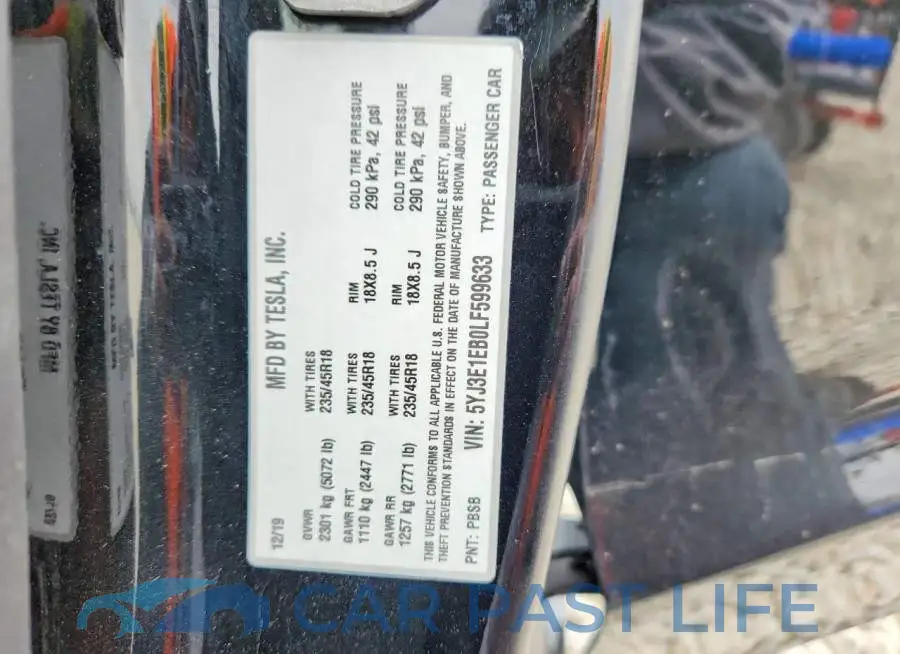 5YJ3E1EB0LF599633# 12