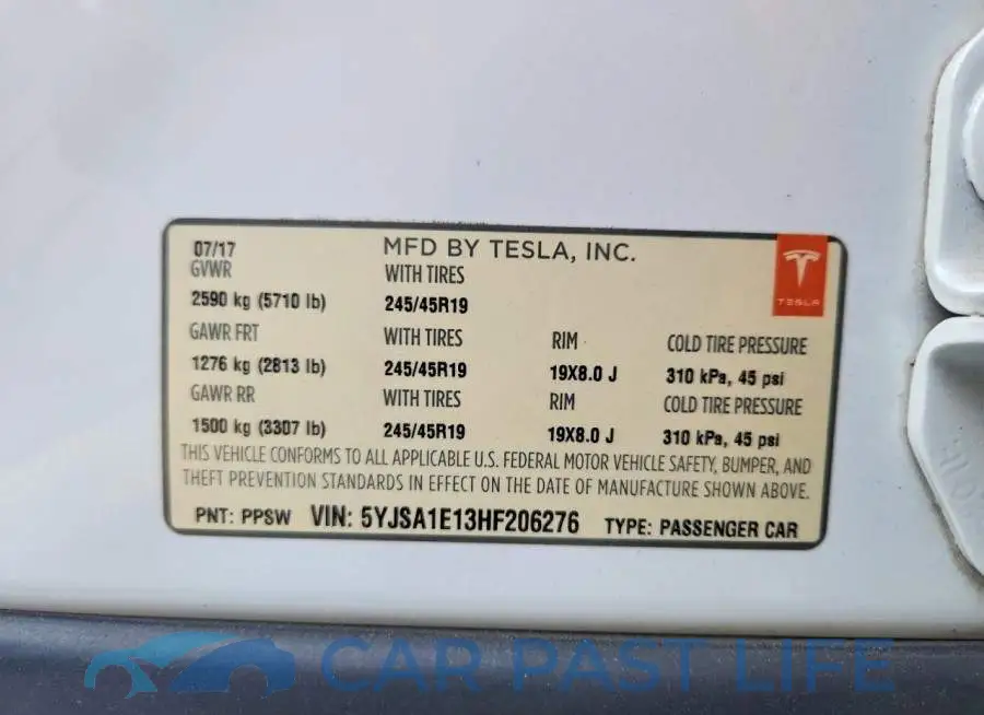 5YJSA1E13HF206276# 12