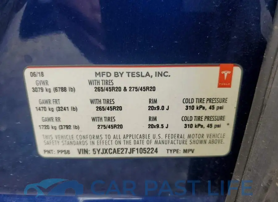 5YJXCAE27JF105224# 14
